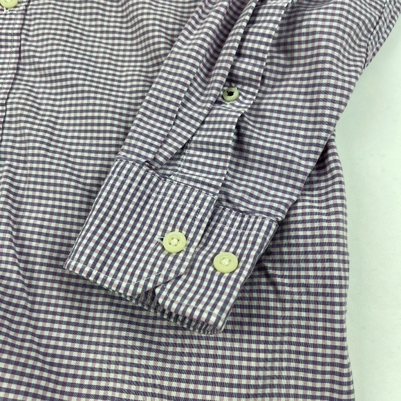 Banana Republic Soft Wash Button Down Shirt Mens Small Blue Plaid - Picture 5 of 8
